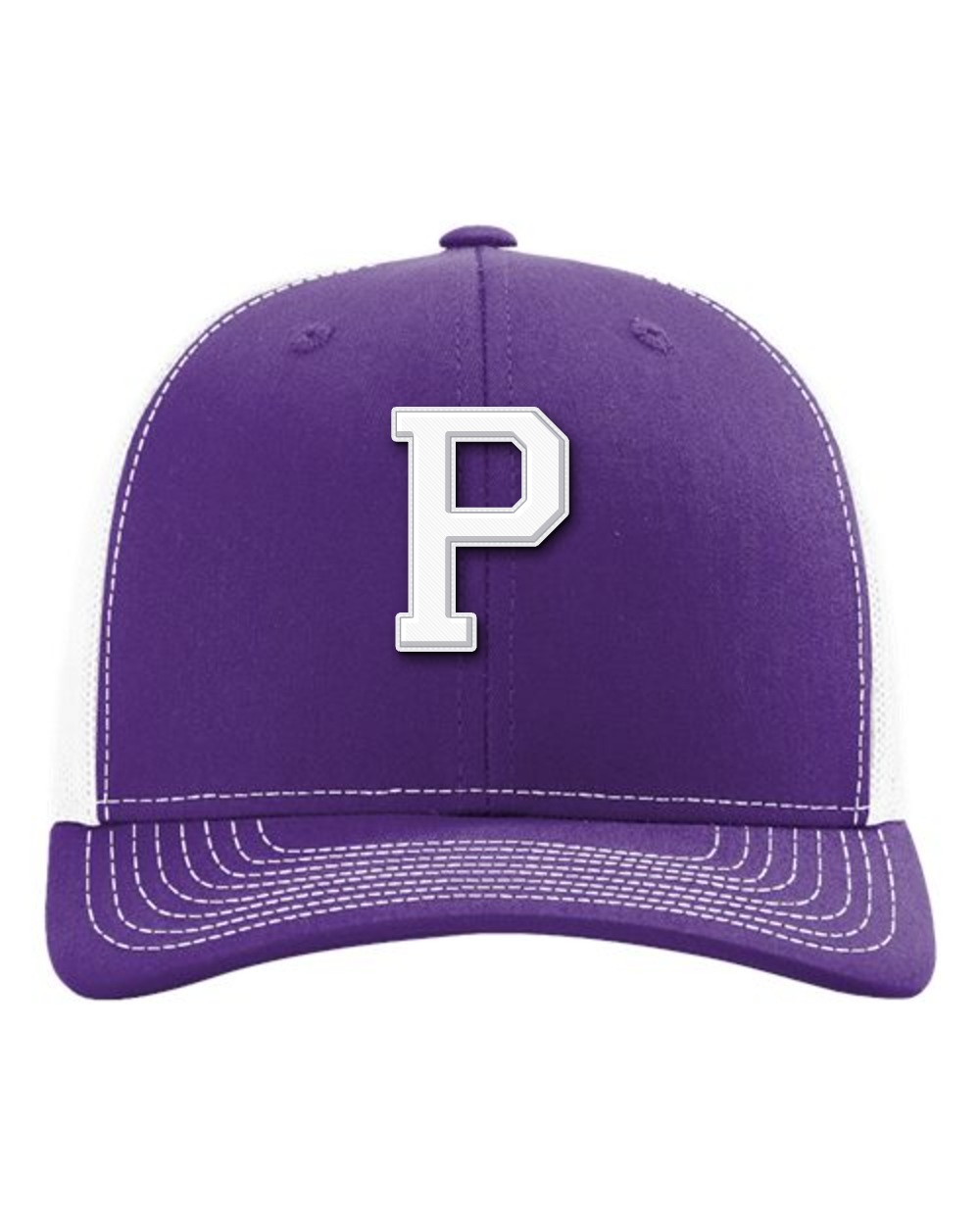 Paschal Panthers snapback cap, purple/white, with raised white Paschal P patch on the front