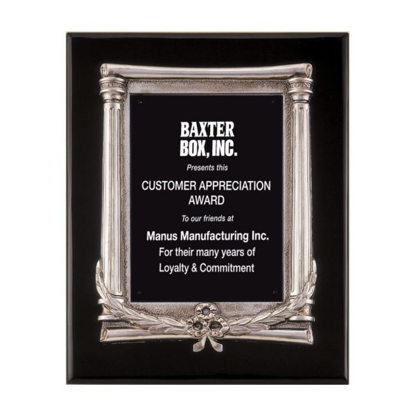 Black Piano Finish Plaque with Silver Frame