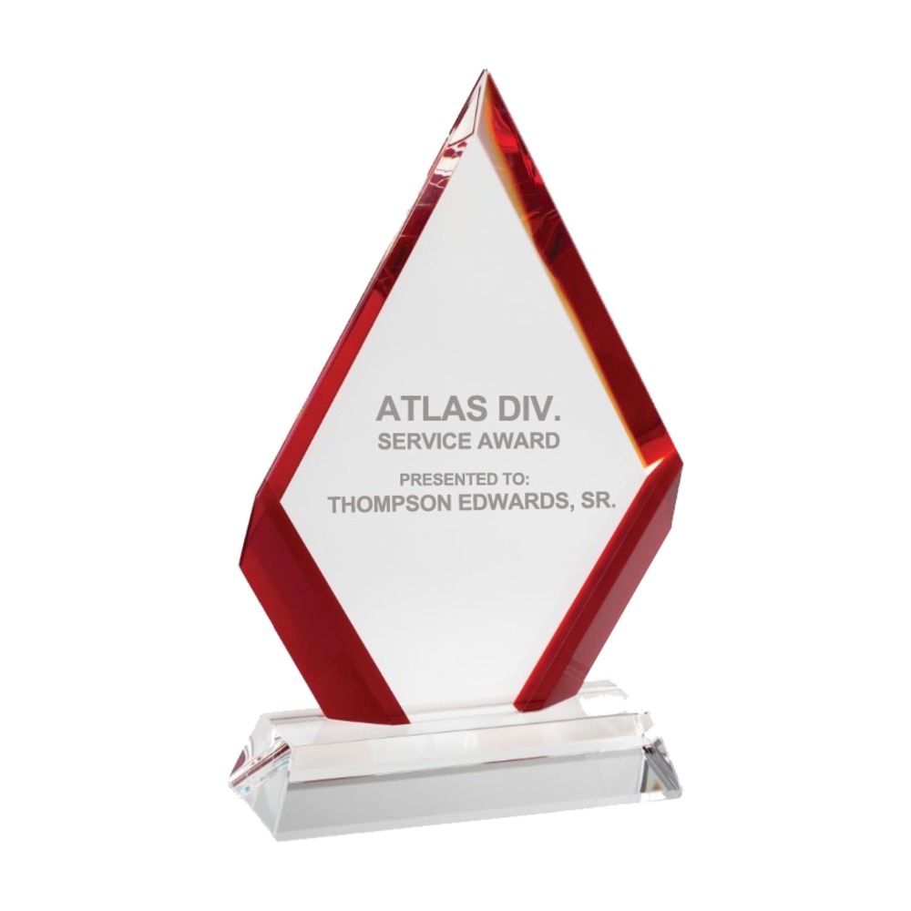 Crystal Arrow Award with Ruby Accents — 10 in.