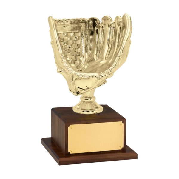 Gold-Finish Baseball Glove Trophy — Life Size