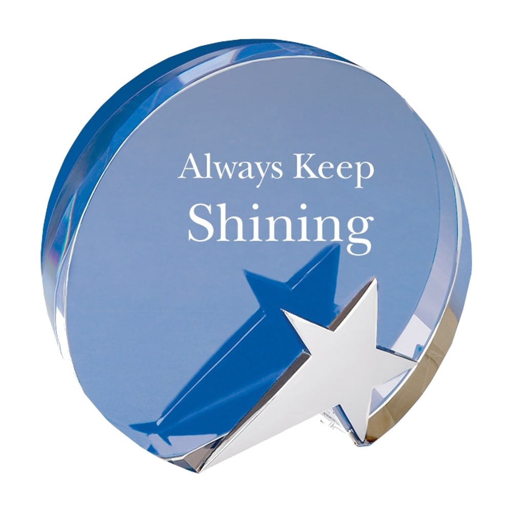 Round Glass Star Award — 6 1/4 x 5 3/4 in.