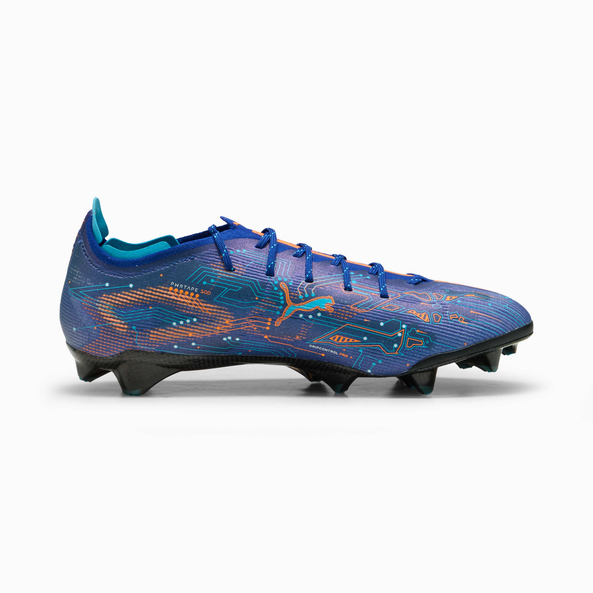 PUMA Ultra 5 Carbon Speed FG — Vivid Blue / Heat Fire — Men’s 13