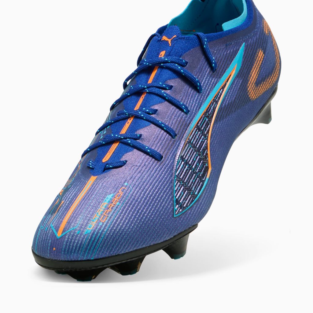 PUMA Ultra 5 Carbon Speed FG — Vivid Blue / Heat Fire — Men’s 13